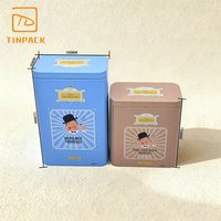 Boîte en fer blanc rectangulaire personnalisée de qualité alimentaire pour bonbons, noix et chocolat