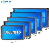 Zhixianda 10.1 11.6 15.6 18.5 19 21.5 23.8 27 32 Inci 1000nits Open Frame Wall Mount Monitor Layar Sentuh Industri LCD