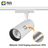 Adaptateur intelligent à intensité variable en aluminium au design moderne, combiné à un éclairage sur rail LED 30W, CRI élevé 90, durée de vie de 50 000 heures