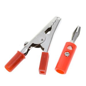 1 סט תנין מבודד סט קליפים פלסטיק כבל עופרת בדיקות אלליגטור קליפים קליפסים קליקים 52 מ "מ אורך + תקע בננה 4 מ" מ - Product Image 5