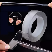 Ruban adhésif nano double face réutilisable, lavable, sans trace, adhésif magique super résistant pour montage mural, vente en gros