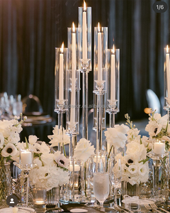 Candelabro in Acrilico a 7 Bracci, Portacandele Trasparente per Decorazioni Matrimoniali, Centrotavola per Tavoli da Matrimonio - Product Image 3
