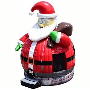 Château gonflable géant 3D Père Noël, château gonflable commercial pour Noël, château gonflable de Noël - Product Image 1