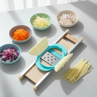 Groentehakker Mandoline Snijder Ui Aardappel 3.0mm Grote Julienne Gepatenteerde Uitvinding Handbeschermer Massief Hout Handmatig Verpakt