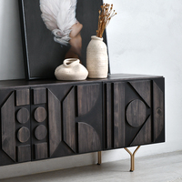 Meuble TV en bois minimaliste nordique, mobilier italien pour la maison, table basse avec base en métal en forme de Y et armoire de rangement