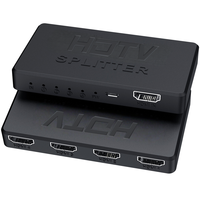 Splitter HDMI 4K 1 Input 4 Output Mini Ultra-tipis, Hub Display 1X4 4 Port, Repeater Amplifier untuk PS5 PS4 Xbox Apple TV PC