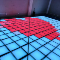 Piste de danse Infinity IP65 DMX512 RGBWA éclairée sans fil LED en verre miroir 3D, panneau magnétique pour mariage