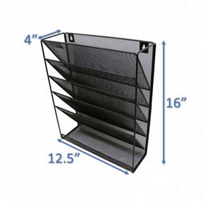 Hanging <b>Wall</b> File Holder Mail Sorter Magazine Rack Office Supplies Metal Mesh <b>Desk</b> Organizer - Product Image 4