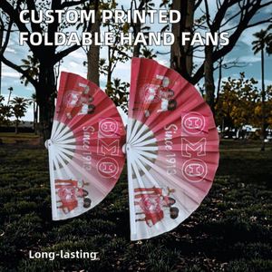 Ventilador Plegable de Mano de Plástico y Nailon Personalizado al por Mayor para Publicidad, Bodas y Manualidades - Product Image 3