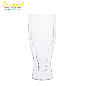 كأس بيرة زجاجي بحافة ذهبية بقدميّ مخصوصة كأس بيرة كلاسيكية من الزجاج مصنوعة يدويًا من الزجاج - Product Image 4