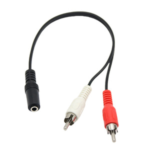 Cable de audio de 3.5mm hembra a doble RCA macho, cable de cobre con niquelado para conexión de altavoces - Product Image 2