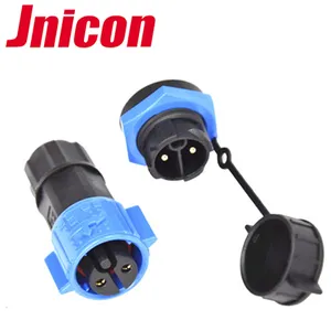 Jnicon M19 2 pinli konnektör fiş su geçirmez konnektör soket kapağı ile