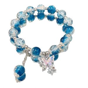 Wholesale Women Stone Bead Glass Beads <b>Bracelet</b> Colorful Crystal <b>Beaded</b> Butterfly Girls <b>Bracelet</b> Ladies <b>Bracelet</b> - Product Image 1