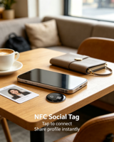 Disco NFC ISO14443A de Epoxi de 30 mm con Impresión Personalizada para Compartir Tarjetas de Visita en Redes Sociales