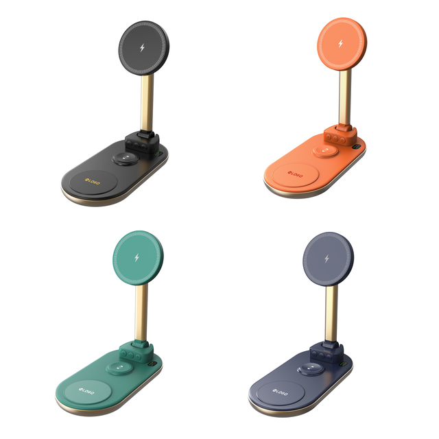 Unique OEM 3IN1 Wireless Phone Charger Stand With Adjustable Holder Magsafered Wireless Charger for Apple and Samsung Watch