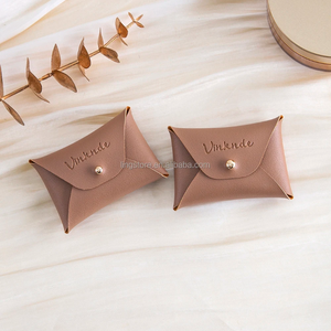 Nouvelle petite boîte à bijoux DIY en cuir PU marron, pliable, pour colliers, bagues de demoiselle d'honneur et boucles d'oreilles, avec pochette à rivets - Product Image 6