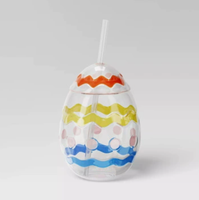 Gobelet en plastique transparent réutilisable de 500 ml avec couvercle et paille, motif lapin et radis, pour Pâques, avec logo personnalisé, idéal pour les fêtes.