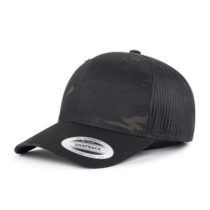 Topi Trucker Jaring Yu Poong 6606 <span class=keywords><strong>M</strong></span> C Pria dengan Bordir 3D Logo Custom Pabrik, Cetak Kamuflase Hitam, Gorras - Product Image 1