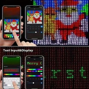 Luci a tenda RGB intelligenti 400 <span class=keywords><strong>LED</strong></span> <span class=keywords><strong>con</strong></span> controllo tramite app, luci a stringa USB per finestra della camera da letto, feste, matrimoni, decorazioni per festival - Product Image 4