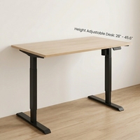 Bureau d'ordinateur motorisé moderne à hauteur réglable avec espace pour écran de 49 pouces, écologique, idéal pour chambre, école, studio