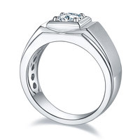 Pabrik Perhiasan Grosir Harga Langsung Pabrik Cincin Moissanite Pria Perak S925 dengan Logo