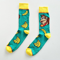 Haute qualité mode coton heureux Anime dessin animé chaussettes âne Kong Meias hommes femmes coloré drôle Sport Mario équipage chaussettes