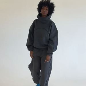 Yingling OEM Vente en gros Design personnalisé Sweat à capuche court en molleton épais respirant et Pantalon de survêtement oversize grande taille pour homme Automne - Product Image 5