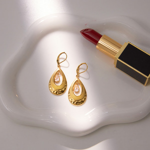 Pendientes de Acero Inoxidable en Forma de Lágrima con Circonita, Joyería para Fiestas - Product Image 4