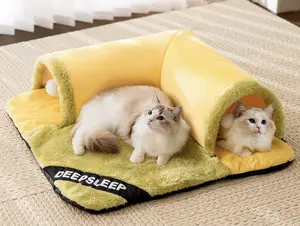 Sıcak satış evcil ev kış rahat yün tarzı kediler ev Pet kedi yatak