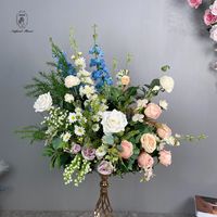 DKB Boules de fleurs en soie colorées bleues, roses et blanches de haute qualité pour centres de table de mariage, décoration intérieure et événements