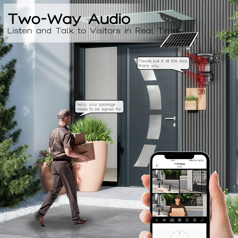 QL22 12MP 4G Solar Powered 3 Lens Camera with 360° Panoramic View and Auto Tracking for Outdoor Remote Security · image 6