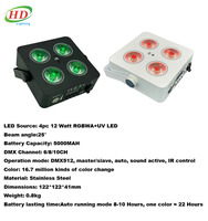 Mini projecteur LED sans fil de haute qualité 4x18W RGBWAUV 6-en-1 avec batterie et Wi-Fi pour scène