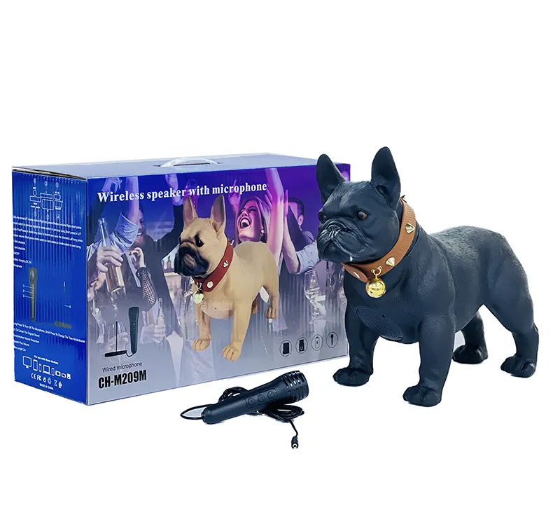 2023 Neues Produkt CH-M209M Mini-Ganzkörper-Hunde lautsprecher Bulldogge Tragbare HIFI-Lautsprecher Geschenk Weihnachten OEM Custom Support FM