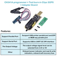 DIYmall CH341A série 24 25 EEPROM Flash BIOS USB Module de programmation + SOIC8 SOP8 Clip de Test pour EEPROM 93CXX/25CXX /24CXX