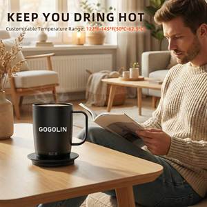 <span class=keywords><strong>Taza</strong></span> de Café Autocalentable <span class=keywords><strong>Inteligente</strong></span> con Control de Temperatura y Carga Inalámbrica Multifunción 2 en 1 Portátil de 15 W - Product Image 6