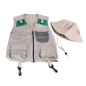 Kids Pretend Play <b>Costumes</b> Explorer Vest and Hat <b>Costume</b> Safari Cargo Vest Boys Outdoor Adventure Kit for Children Dress up - Product Image 6