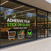 Écran LED transparent pour la publicité sur les murs vitrés des entrées de supermarchés