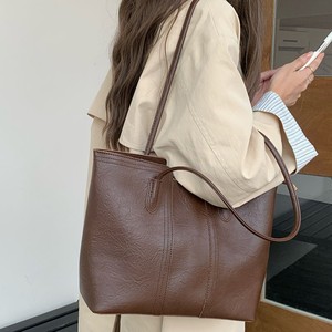 Women's Tote Bag Brown Large Capacity Zippered Pocket Shoulder Bag For Work And Commuting Everyday Use - Product Image 4