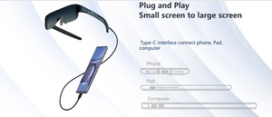 2025 Venta caliente <span class=keywords><strong>Gafas</strong></span> inteligentes Realidad aumentada Ar Plug and Play Pantalla gigante virtual de 120 pulgadas Visible Gran angular Ar Glass - Product Image 4