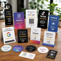 Support NFC personnalisé en PVC et acrylique pour avis Google, puce NTAG213/215, touchez ou scannez pour améliorer la notoriété de votre entreprise (restaurant, hôtel, salon)