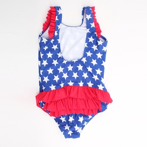 Fabbricazione all'ingrosso costume da bagno bambino personalizzato in Nylon Spandex per bambini <span class=keywords><strong>bandiera</strong></span> americana 1-5 anni per bambine vestito da nuoto estivo - Product Image 4