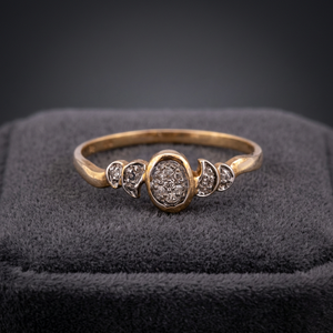 Anillo de Plata 925 de Primera Calidad, Minimalista y Moderno, con Diamantes Tallados Brillantes, Engaste Pavé, Chapado en Oro de 14K, Certificado, Precio de Fábrica Bella - Product Image 2