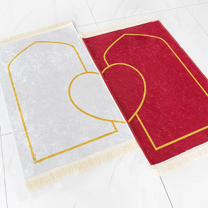 Alfombra de oración musulmana corazón pareja alfombra de oración Ramadán regalo conjunto mezquita cojín alfombra Tapis de prire - Product Image 4