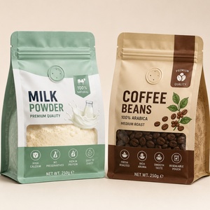Bolsa de Café Personalizada, Pequeña, Cuadrada, con Fondo Plano, Laminada, con Cierre de Aluminio, Válvula y Embalaje de Plástico para Alimentos, Leche y Productos Pequeños - Product Image 1