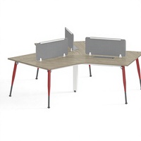 Poste de travail d'angle en L moderne, mobilier de bureau modulaire, bureau cloisonné pour équipe, projet de bureau