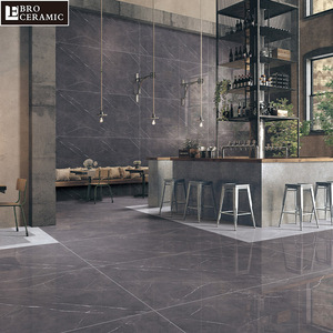 Carrelage en céramique imitation marbre gris foncé Ebro 900x1800 pour villa, grès porcelanato - Product Image 1