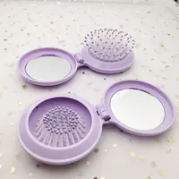 Combs Folding Comb Detangling Hair Combs Mini Folding Pocket Pop-up Hair Brush Personalized Pocket Hair Comb With Mirror