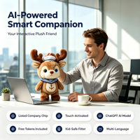 Renne de Noël électrique en peluche, jouet interactif intelligent avec musique et danse, cadeau de Noël pour garçons et filles