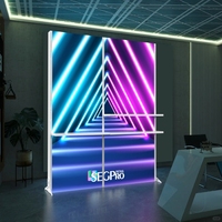 Cadre de caisson lumineux LED sans outil, double face, avec logo personnalisé, en tissu tendu SEG, pour stand publicitaire et salon professionnel