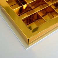 Boîte cadeau en papier vide pour truffes au chocolat dorées magnétiques, avec fenêtre transparente, personnalisable selon les besoins